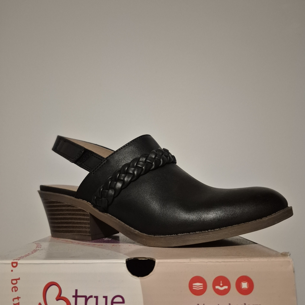 Black Braided Women's Slingback Shoes